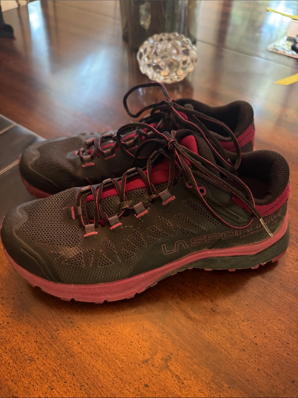 La Sportiva Women’s Trail Shoes - Black & Burgundy/pink.